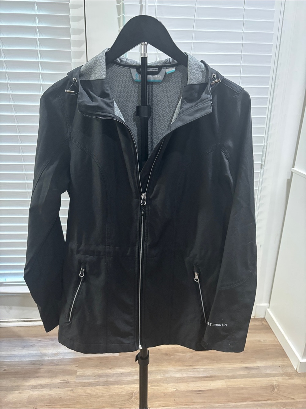 Free CountryWomen’s Black Hooded Utility Jacket Size Small
